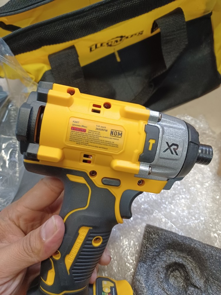 ElecMaps 20 Volt Max Drill Driver 1/4" Brushless Tool ONLY With Bag