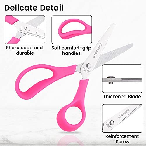 24Pack Sharp Scissors with Ergonomic Handle for Office Home School Sewing Fabric