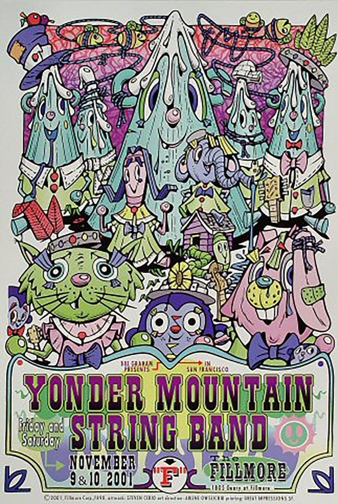 Yonder Mountain String Band Poster Fillmore Offset 2001 The YMSB
