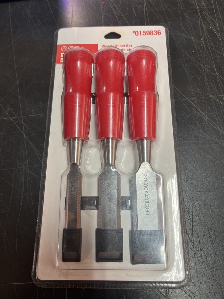 project source 3 pc Wood chisel set 1/2” 3/4” 1” # 0159836 NOS