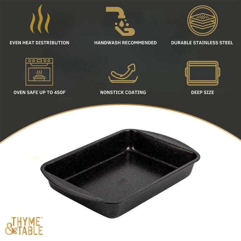15"x11" Nonstick Lasagna Pan - Black