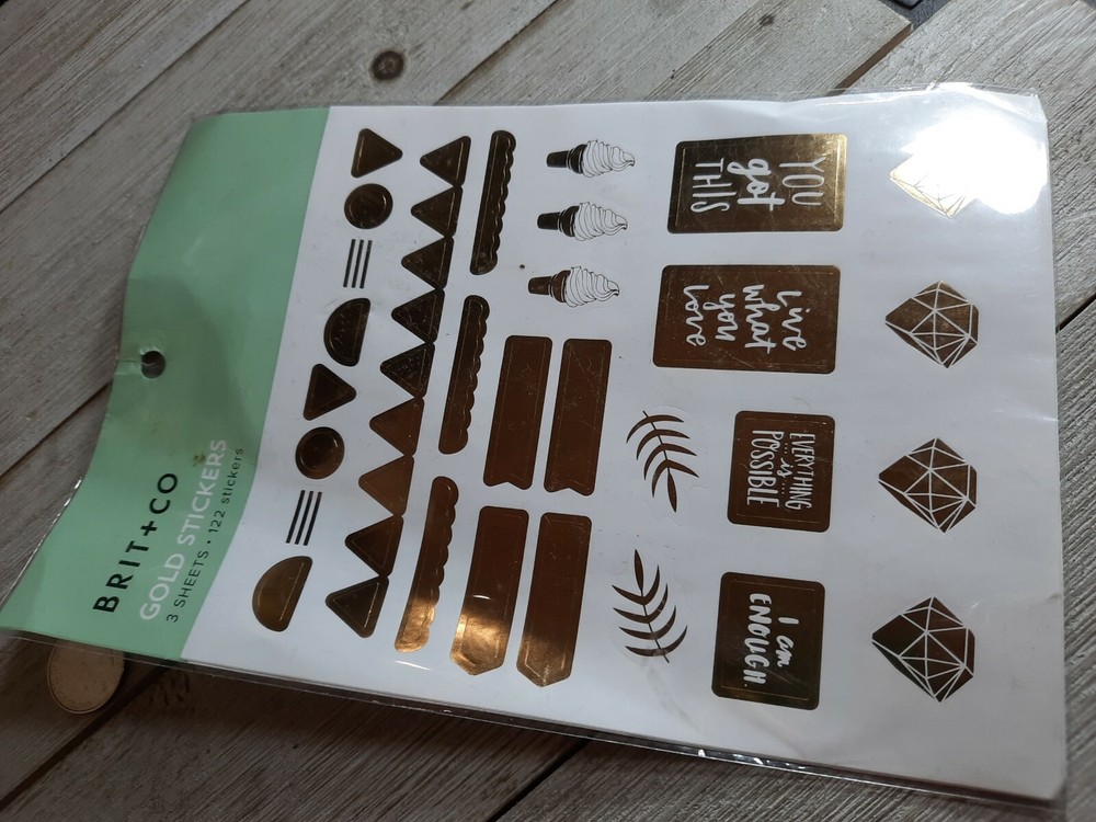 Brit + Co Gold Stickers