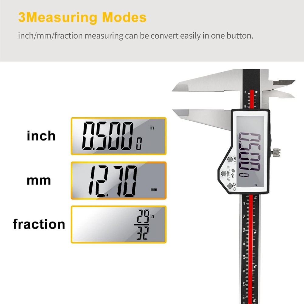 Stainless Steel Digital Caliper 0-6" Range - Accurate & Versatile Measuring Tool