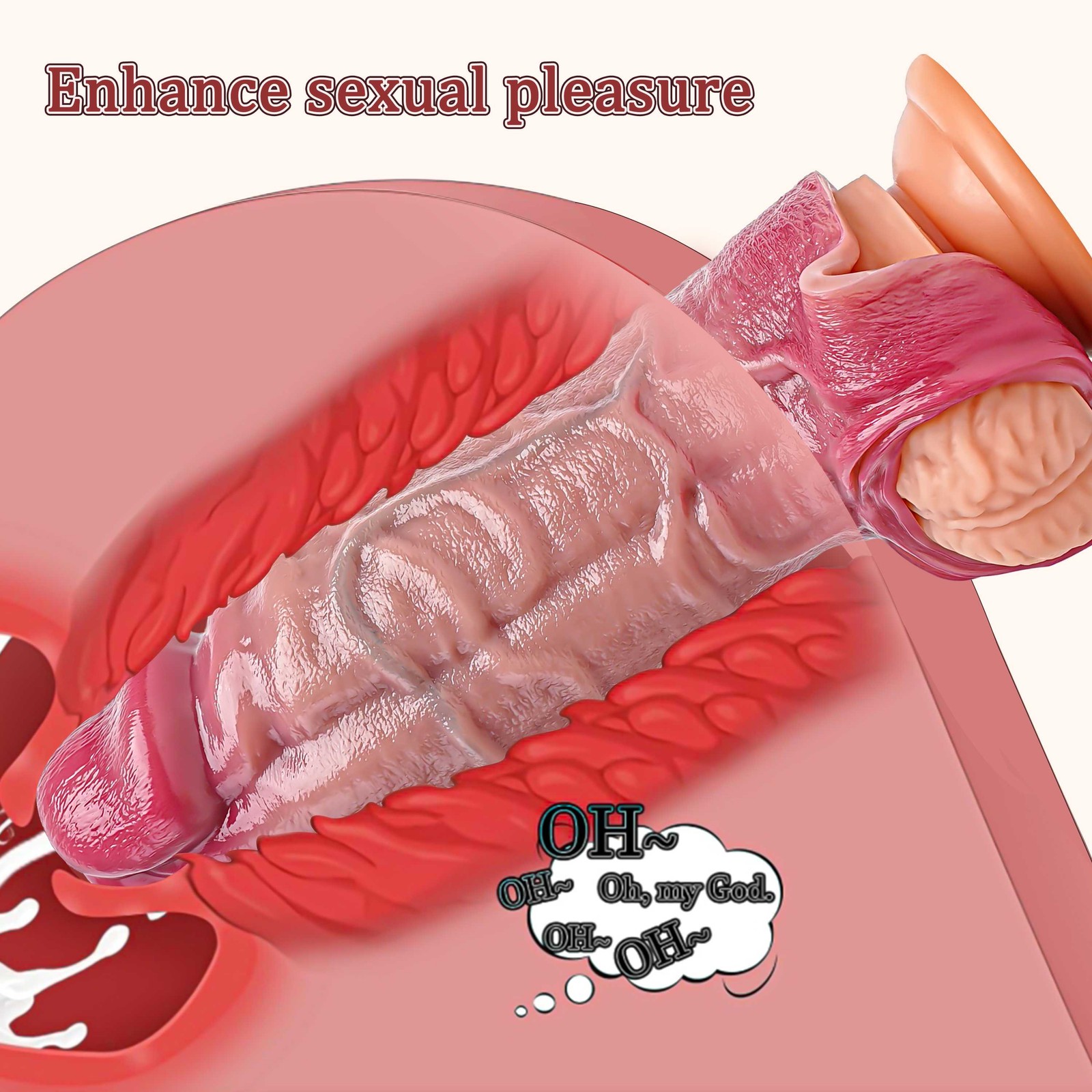 Big Male Cock-Girth-Enlarger-Enhancer-Penis-Extension-Extender-Sheath Sleeve Men