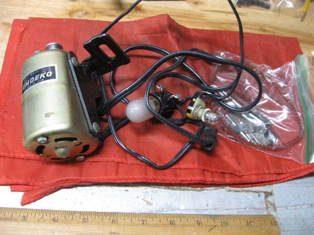 Emdeko Sewing Machine Motor Light Socket On/Off Switch Vintage Japan