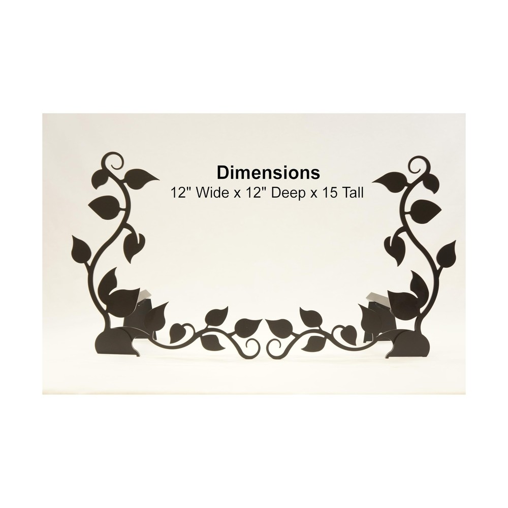 Fireplace Ivy Design Black Andiron