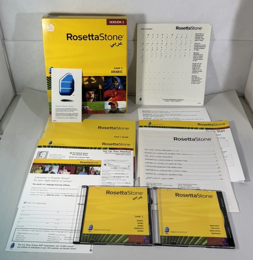 Rosetta Stone Arabic Version 3 Level 1 CD Rom for Windows and MAC