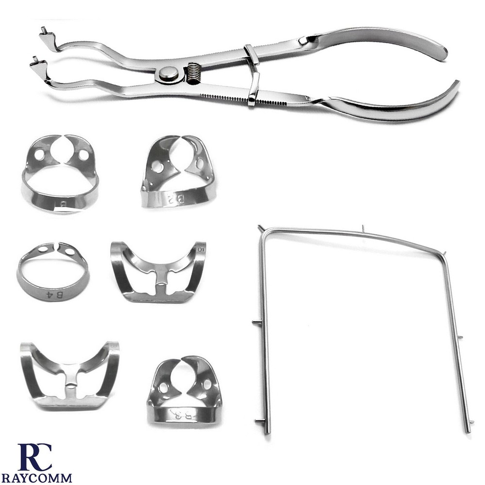 Universal Rubber Dam Set Ivory Light Forceps Dental Dams Frame Endodontic Tools