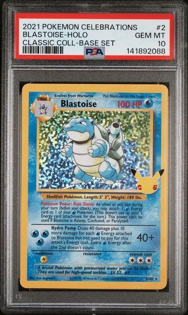 SEQUENTIAL PSA 10 9 9 BLASTOISE 2 CHARIZARD 4 VENUSAUR CELEBRATIONS POKEMON