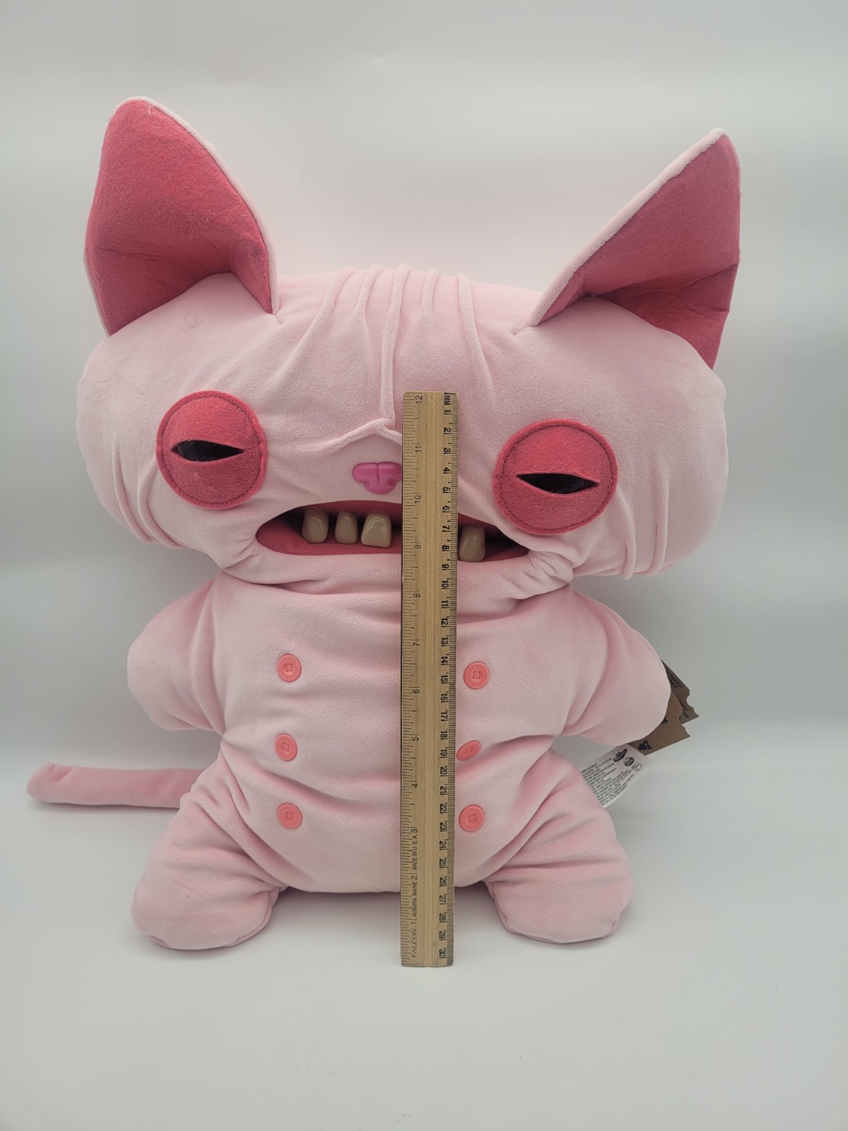 18” Fuggler BIGG FUGG Wrinkle McStinkles Hairless Cat Pink Plush