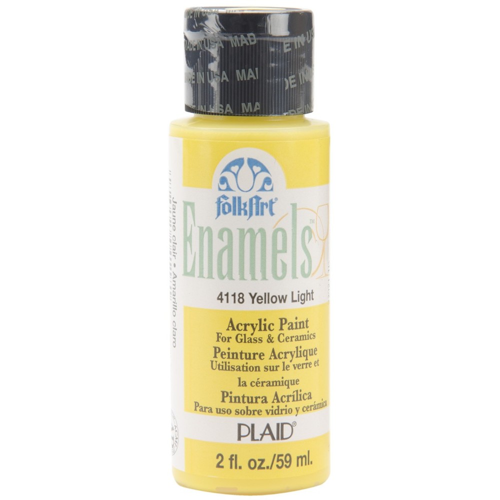 FolkArt Enamel Paint 2oz-Yellow Light