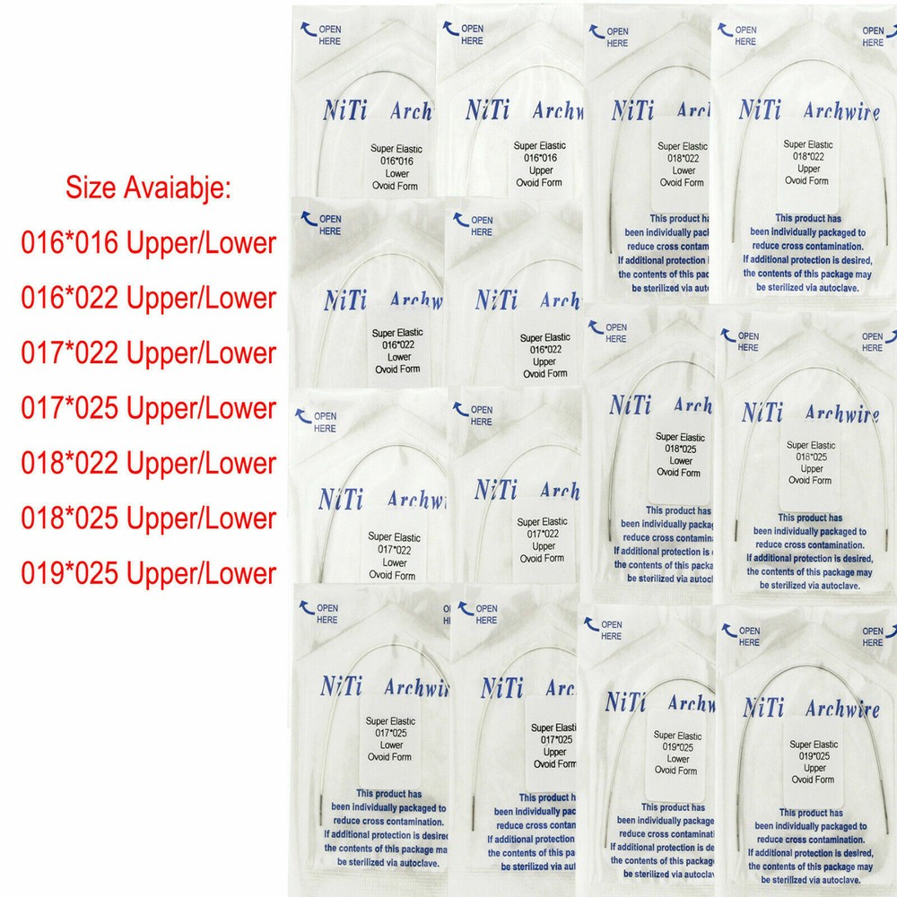 10Packs Dental Orthodontic Super Elastic Niti Arch Wire Rectangular Color Coded