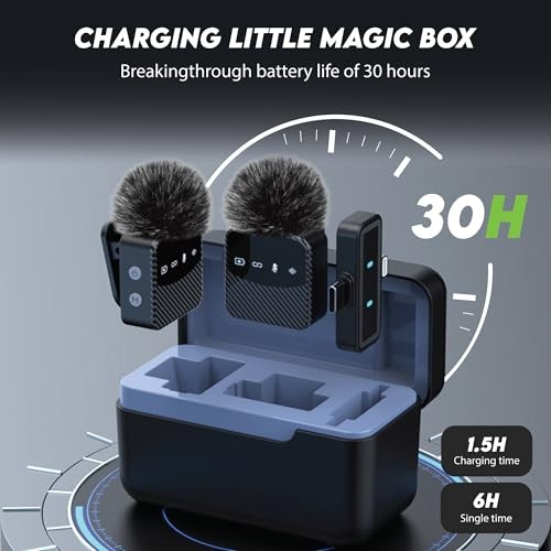 Wireless Lavalier Microphone for iPhone & Android, Auto-Pairing Noise