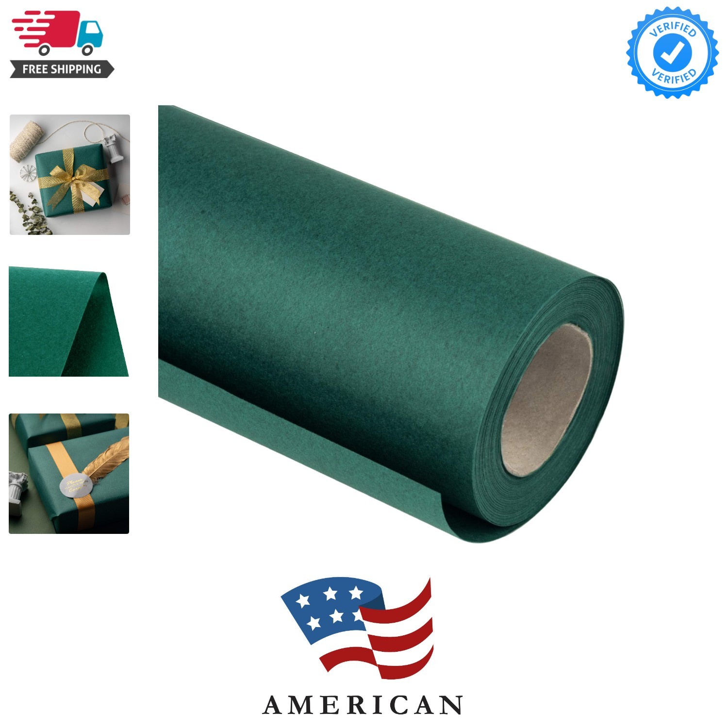 Green Kraft Paper Roll - 18 inches x 100 feet - Recyclable Paper Perfect for ...