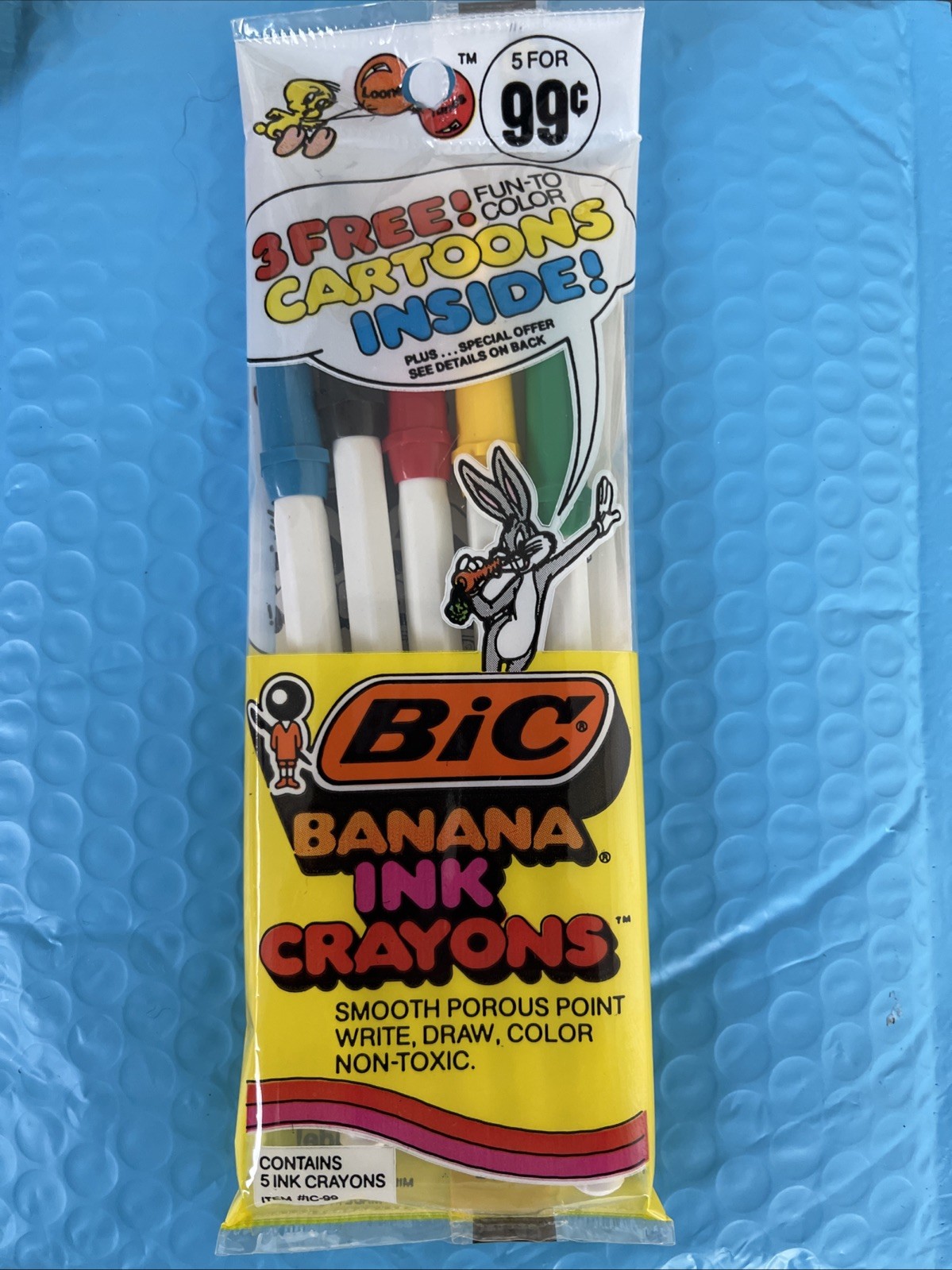 NEW Vintage Bic 5 Pack Banana Ink “Crayons”  1978 NOS Sealed