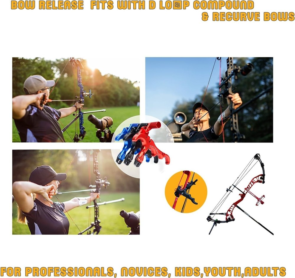 360° Rotatable Aluminum Thumb Release for Compound Bow - Adjustable Sensitivity