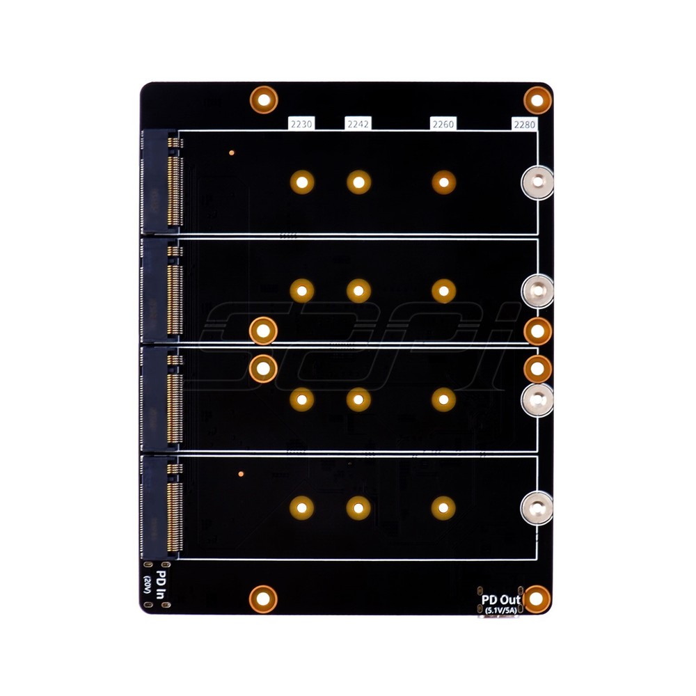 N16 Quad NVMe Expansion Adapter Board For Raspberry Pi 5