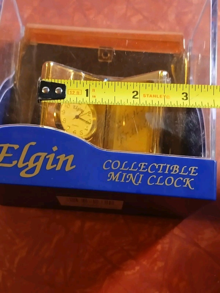 Vintage ELGIN Mini PHOTO FRAME Clock Quartz IOB