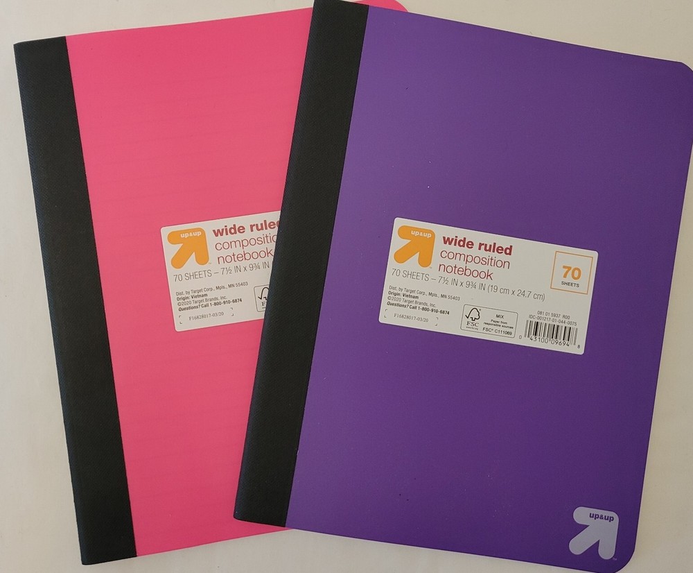Up & Upwide Ruled Composition Notebooks 70 Sheets