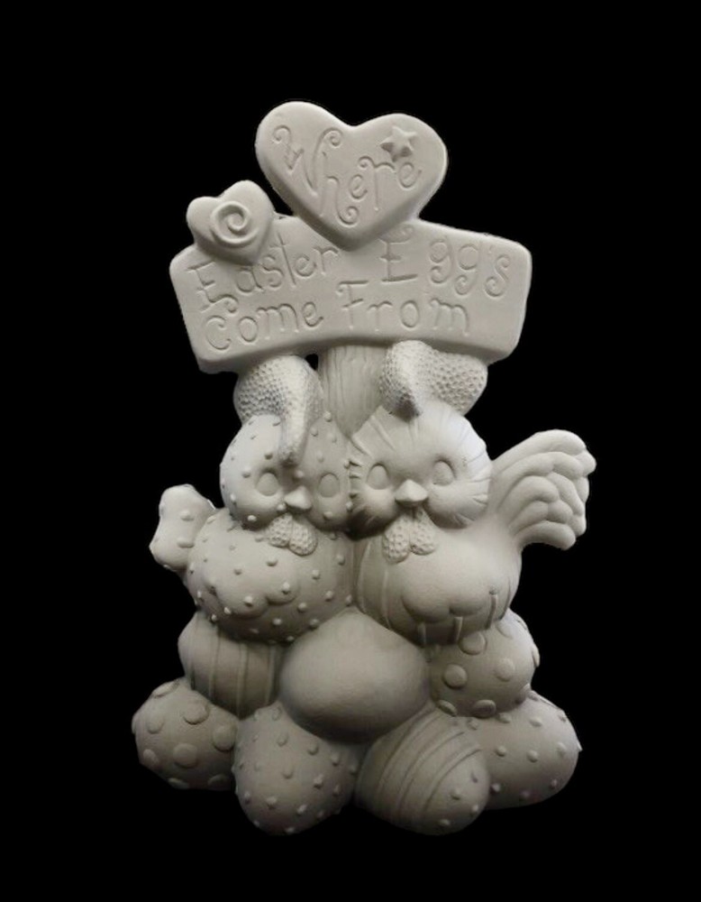 Where Easter Eggs Come From Ceramic Bisque Ready To Paint Easter Decor
