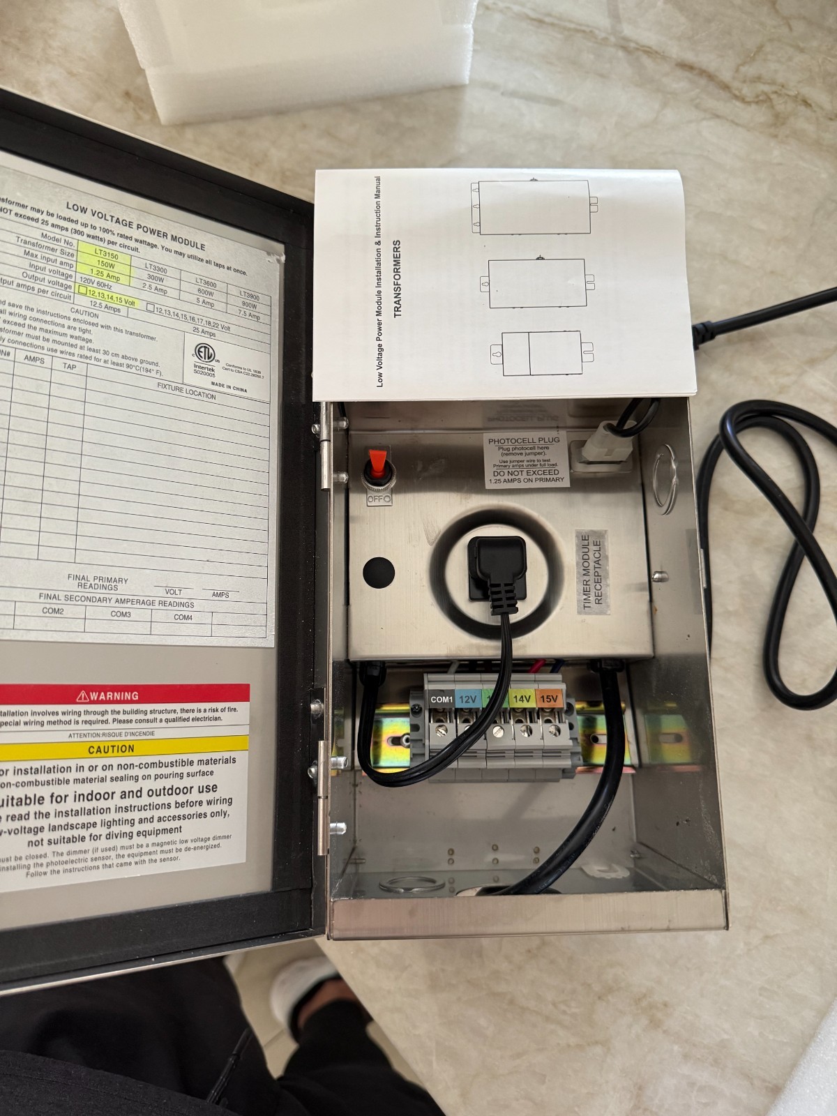 150 Watt (12V-13V-14V-15V) Multi-Tap Low Voltage Transformer for Landscape Light