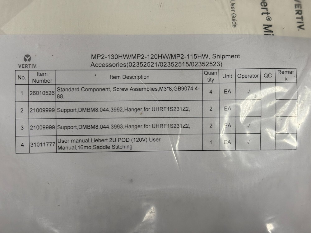 Liebert MP2-115HW MicroPOD Maintenance Bypass Switch