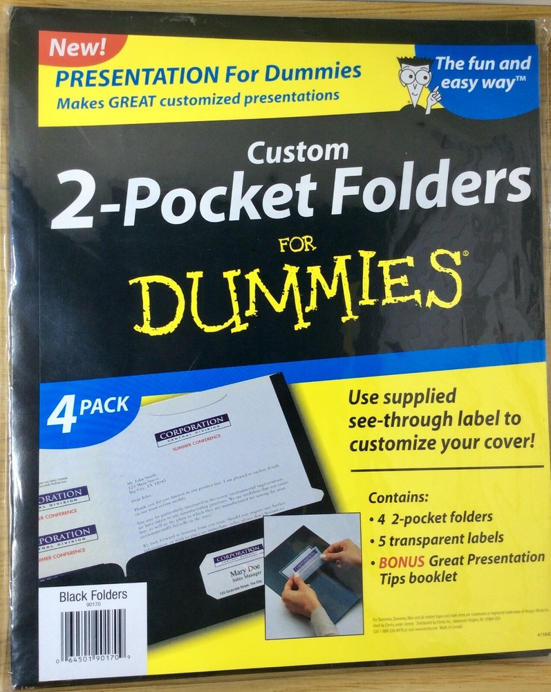 Custom Two Pocket Folders For Dummies / Great Presentations Bonus Tips Book!