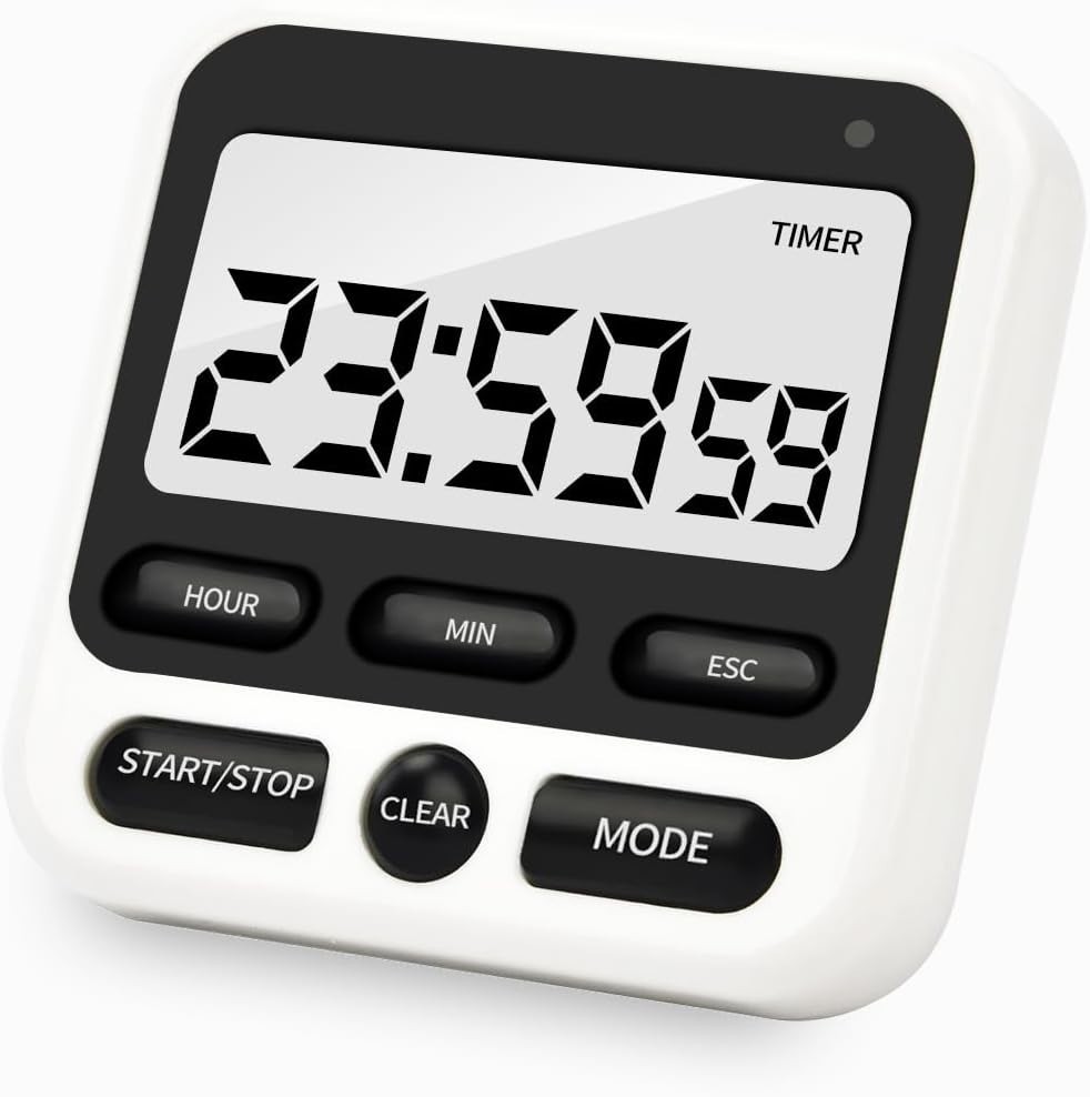 Digital Kitchen Timer with Mute/Loud Alarm,Count Up/Down, 24 Hour Clock for Kitc