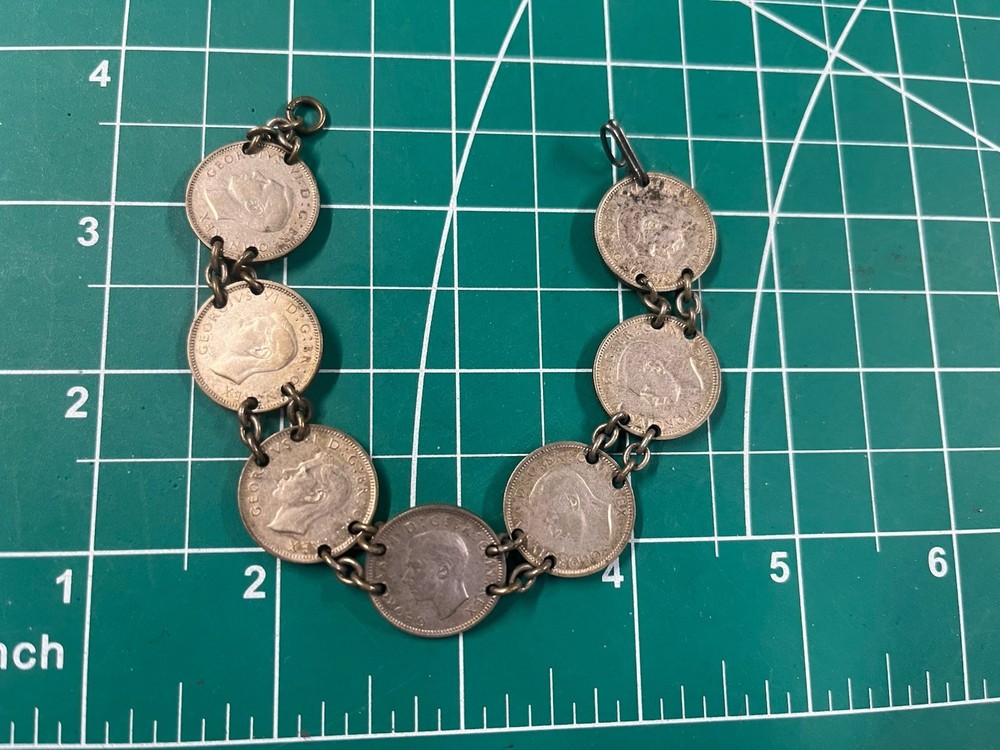 WWII Era British Homefront Coin Bracelet