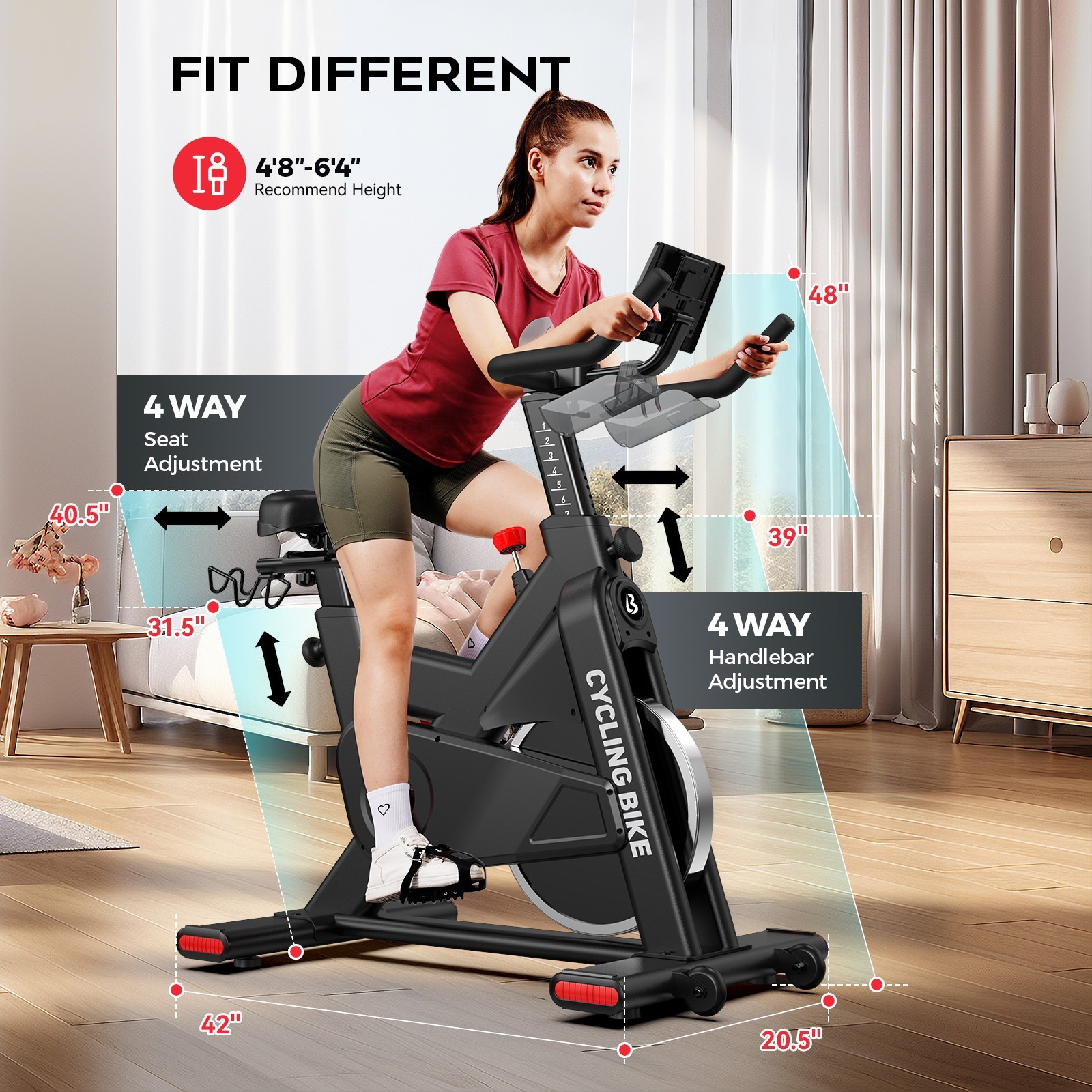 Exercise Bike Stationary Bike Home Workout Bike with Comfortable Seat Cushion