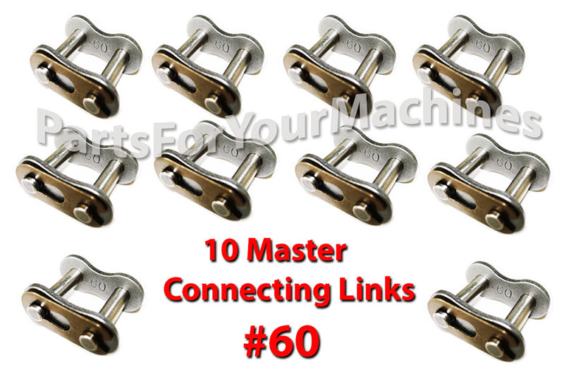 (10) #60 Chain Connector Links, Spring Connecting Master For Roller Chain 60