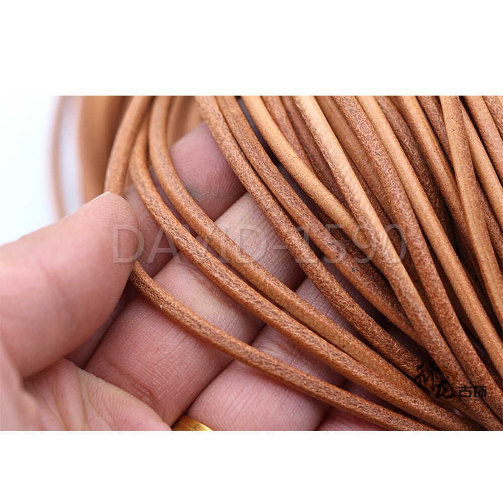 DIY Round Cow Real Leather Cord Lace Rope Weave String for Necklace Bracelet Bag