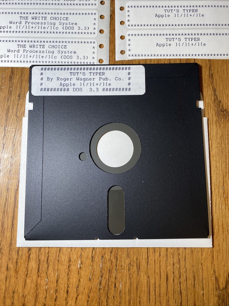Apple IIe IIc Software The Write Choice Tut’s Typer WP 5.25” Floppy Disk