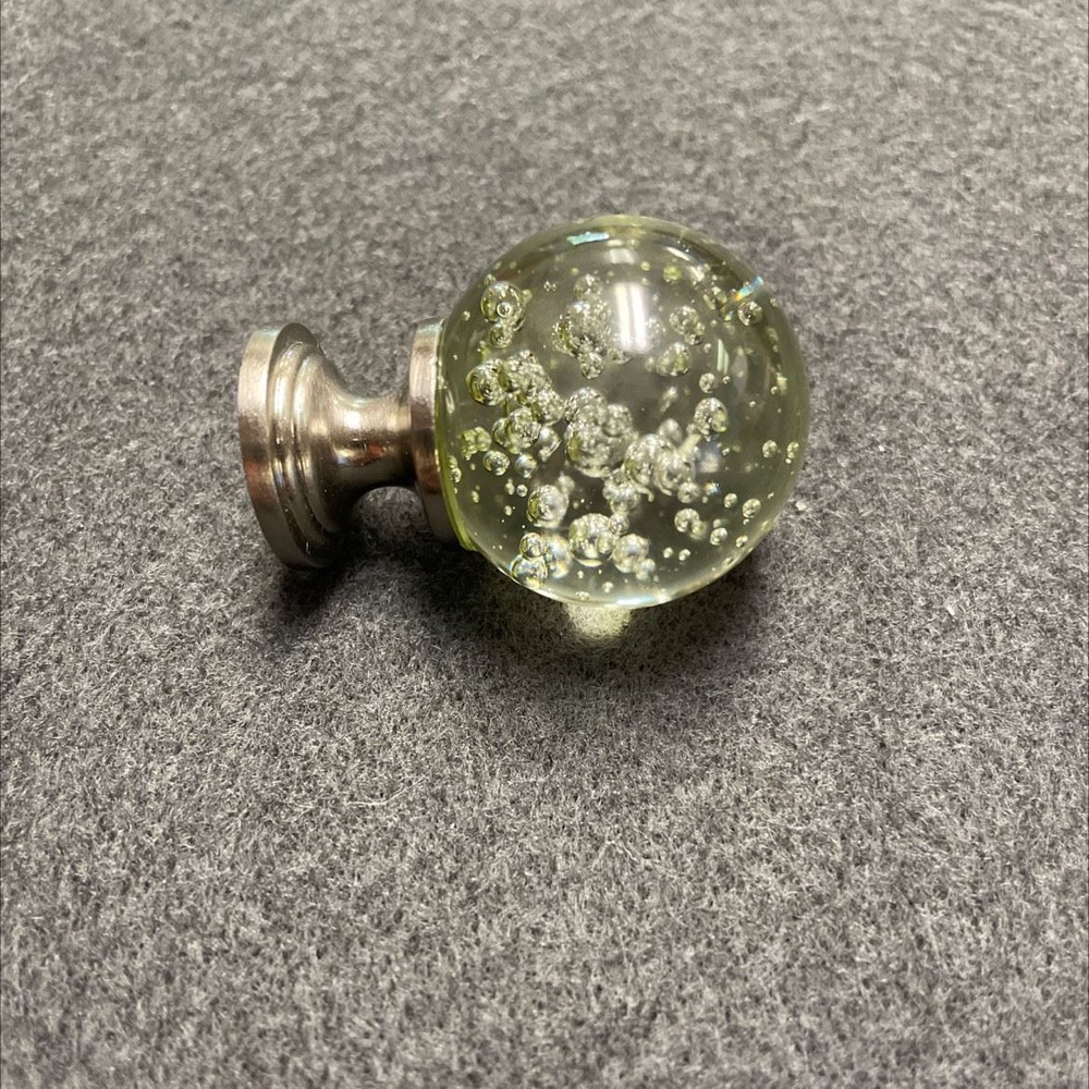 1-1/4" Bubble Glass Knob Green