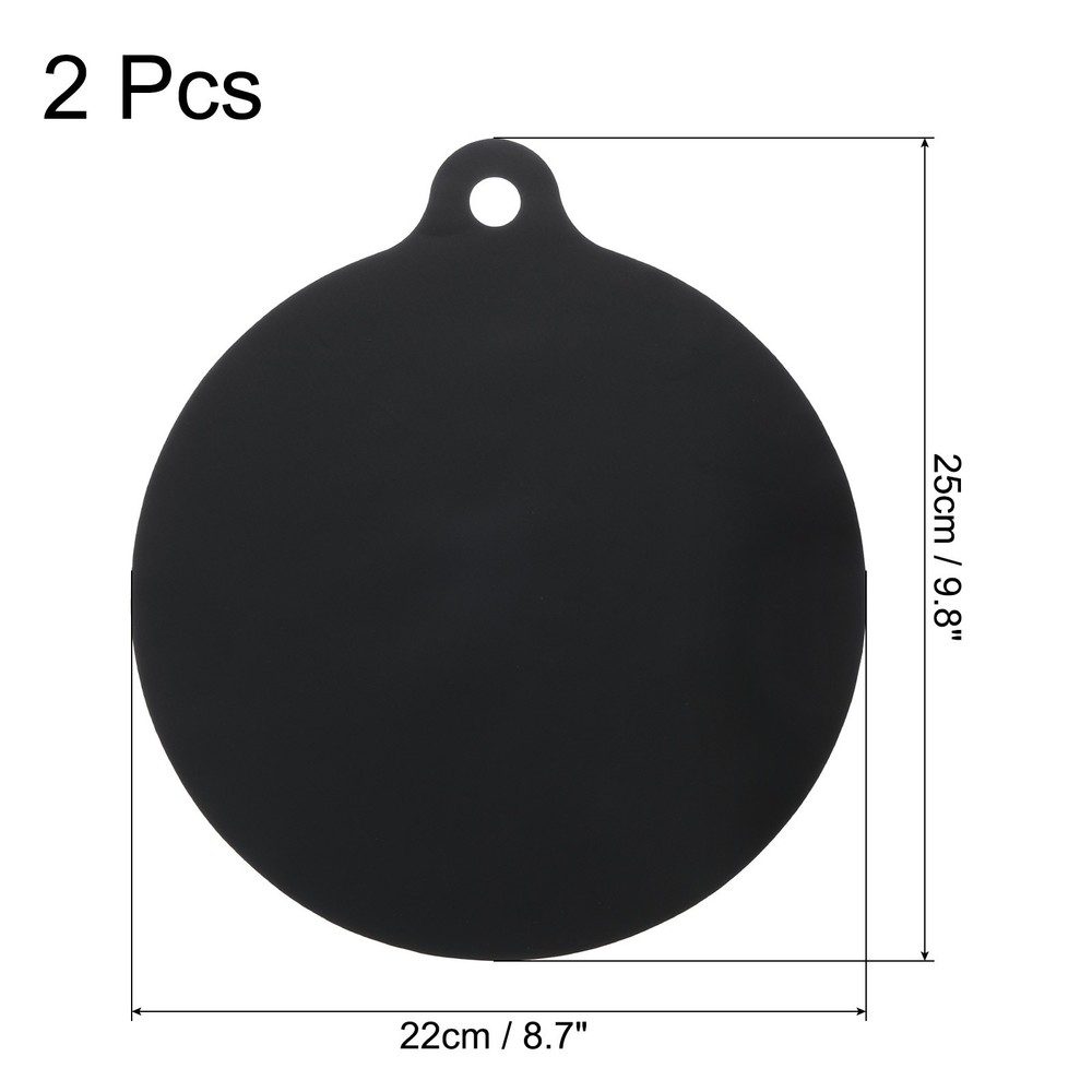 2pcs Induction Cooktop Protector Mats, Round (Black)