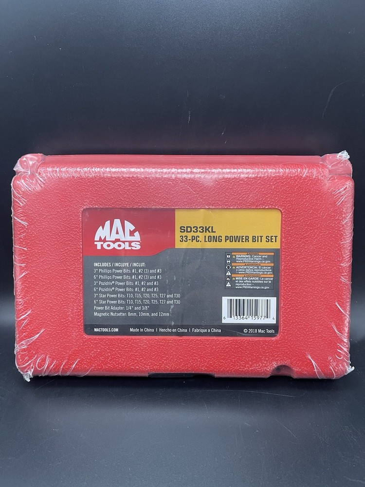 Mac Tools SD33KL 33-pc. Long Power Bit Set