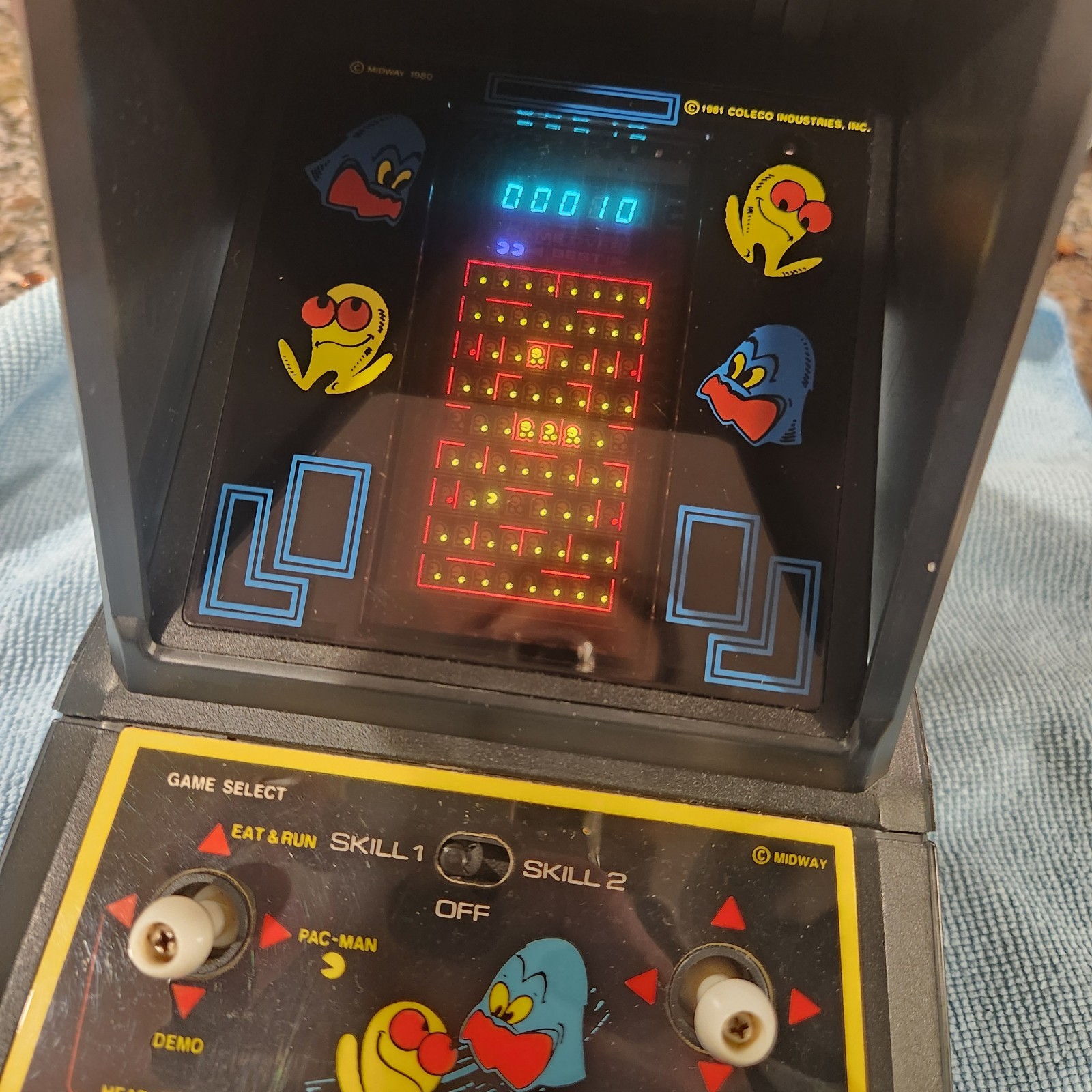 Vintage Pac-Man Mini-Arcade (Midway, Coleco) + box, manual, warranty card; Works