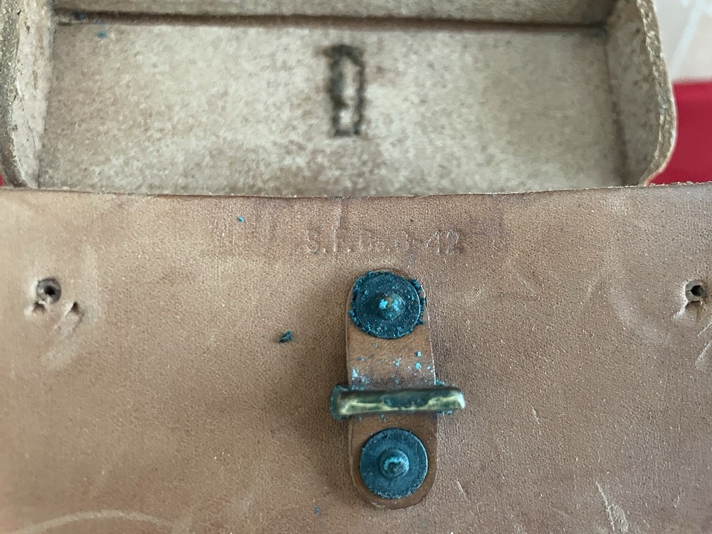 WWII Pistol Belt Leather BAR Tool Kit Pouch ~ WW2 Spare Parts 1942