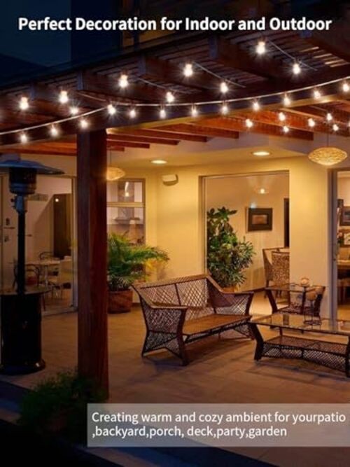 2 Pack 27Ft Led Outdoor String Lights,Patio Lights, S14 Edison 2-Pack -27FT
