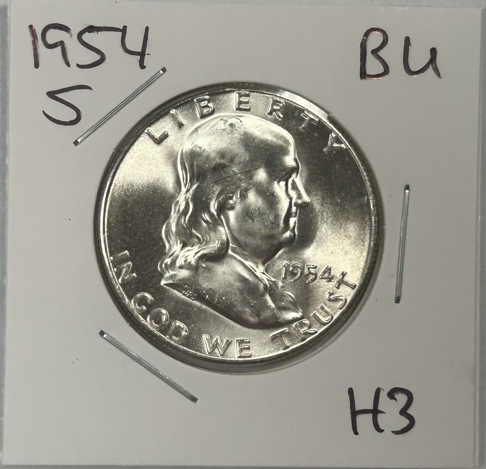 1954 S Franklin Half Dollar Coin Uncirculated