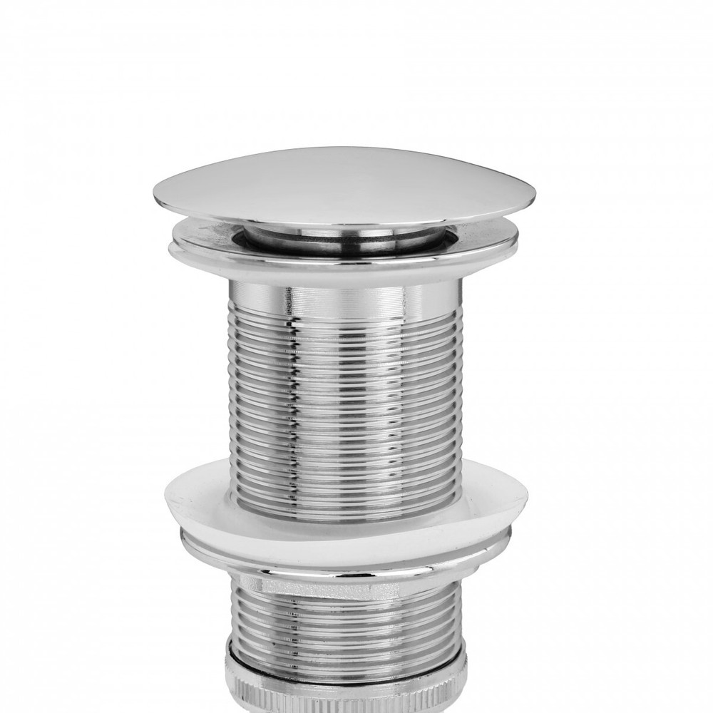 Chrome Pop-up Drain without Overflow w/Mounting Ring Renovators Supply