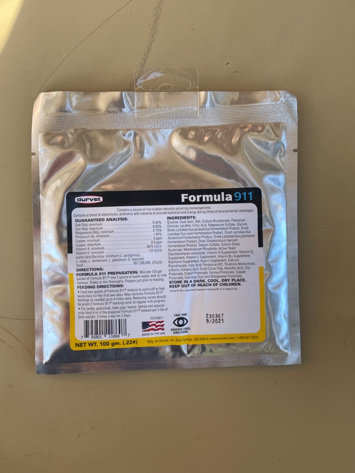 Durvet formula 911 hydration and energy mix