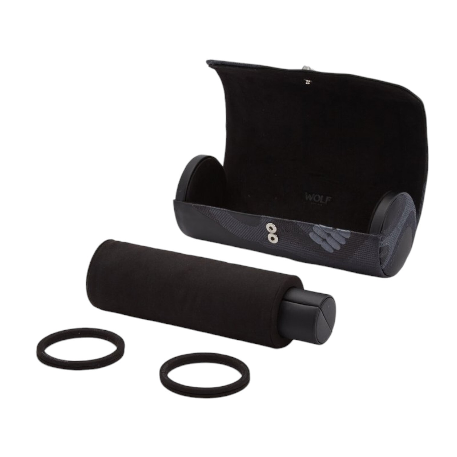 WOLF 493402 Memento Mori Triple Watch Roll in Black MSRP $279