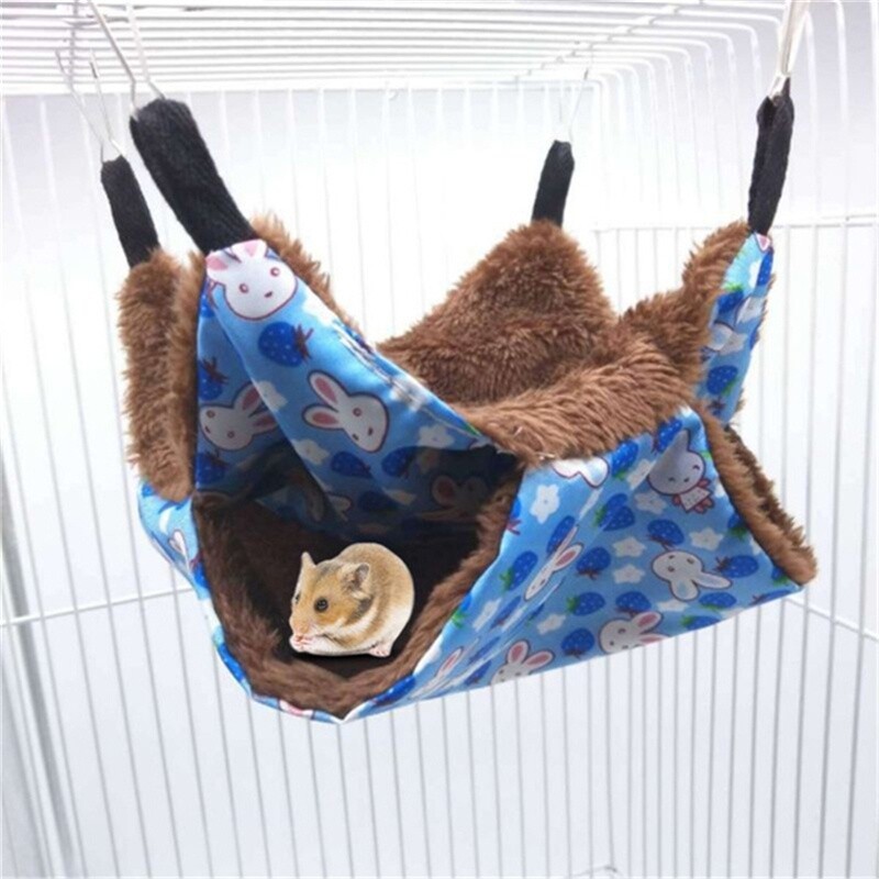 2-layer Plush Cotton Warm Hanging Hammock For Small Animals