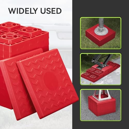RV Leveling Blocks Heavy Duty Camper Leveling Blocks, Leveling 12 Pack Red