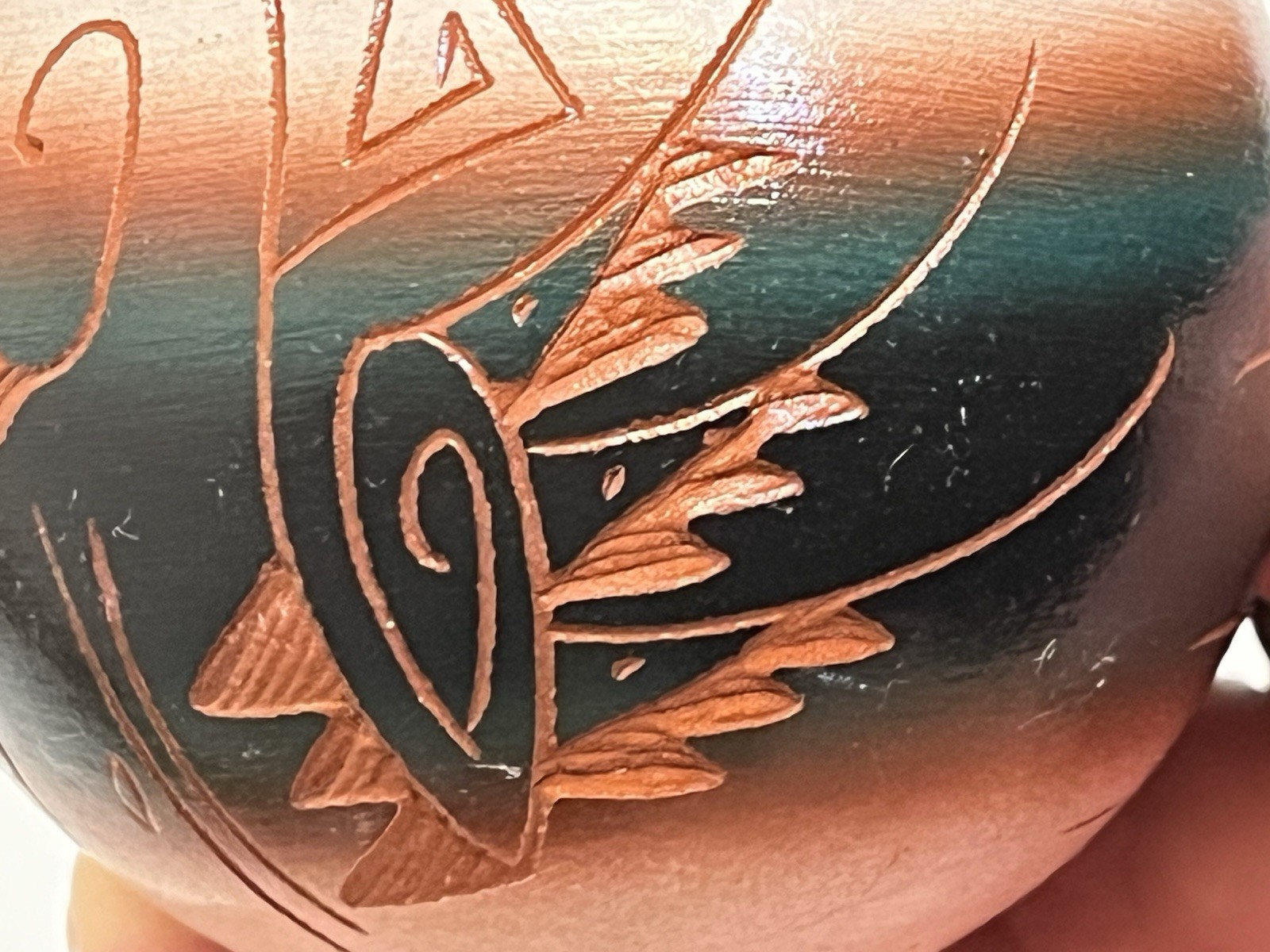 Mitchell Blackhorse Dine Hand-Crafted Native Wood Ornament, Bear Heartline, Claw