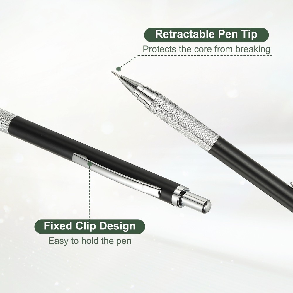 Mechanical Pencil 0.7mm Medium Point with 5Pcs Refills, Black