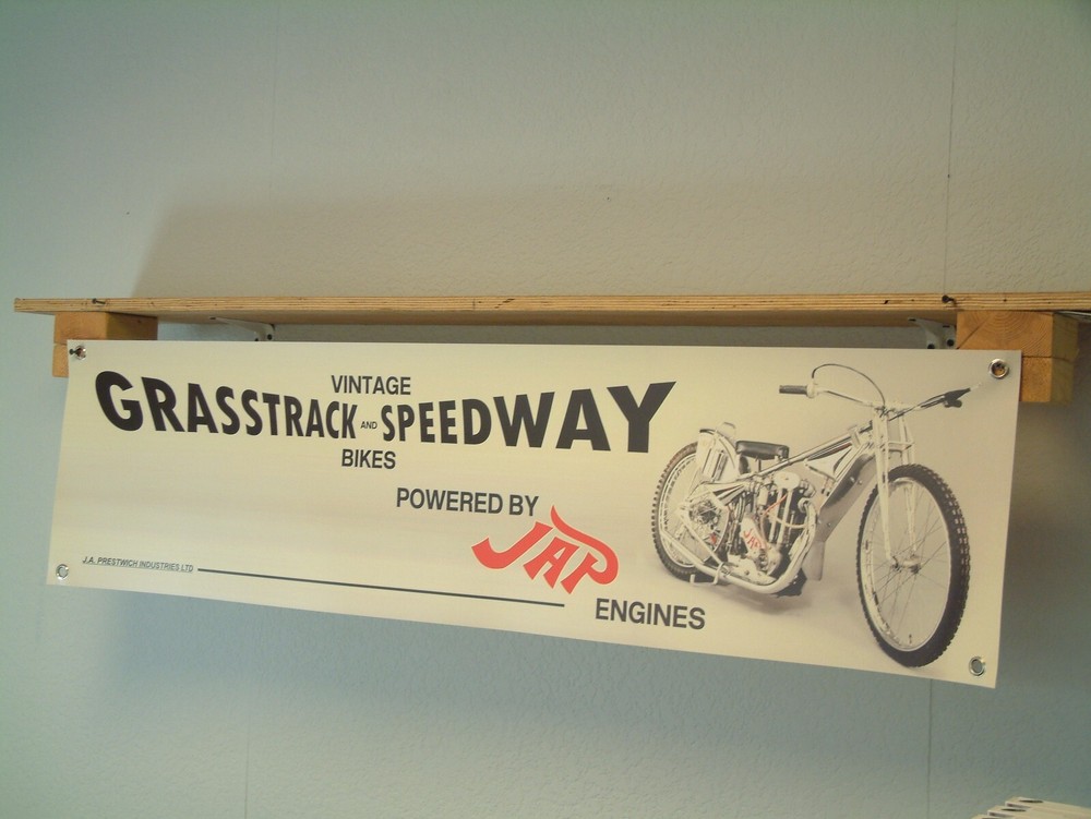 JAP Speedway Grasstrack Banner Engine Workshop Vintage Style pvc Wall Display