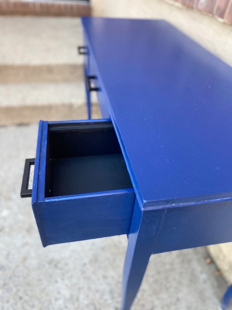 Rare Blue Antique Wood Rectangular  Vintage Desk