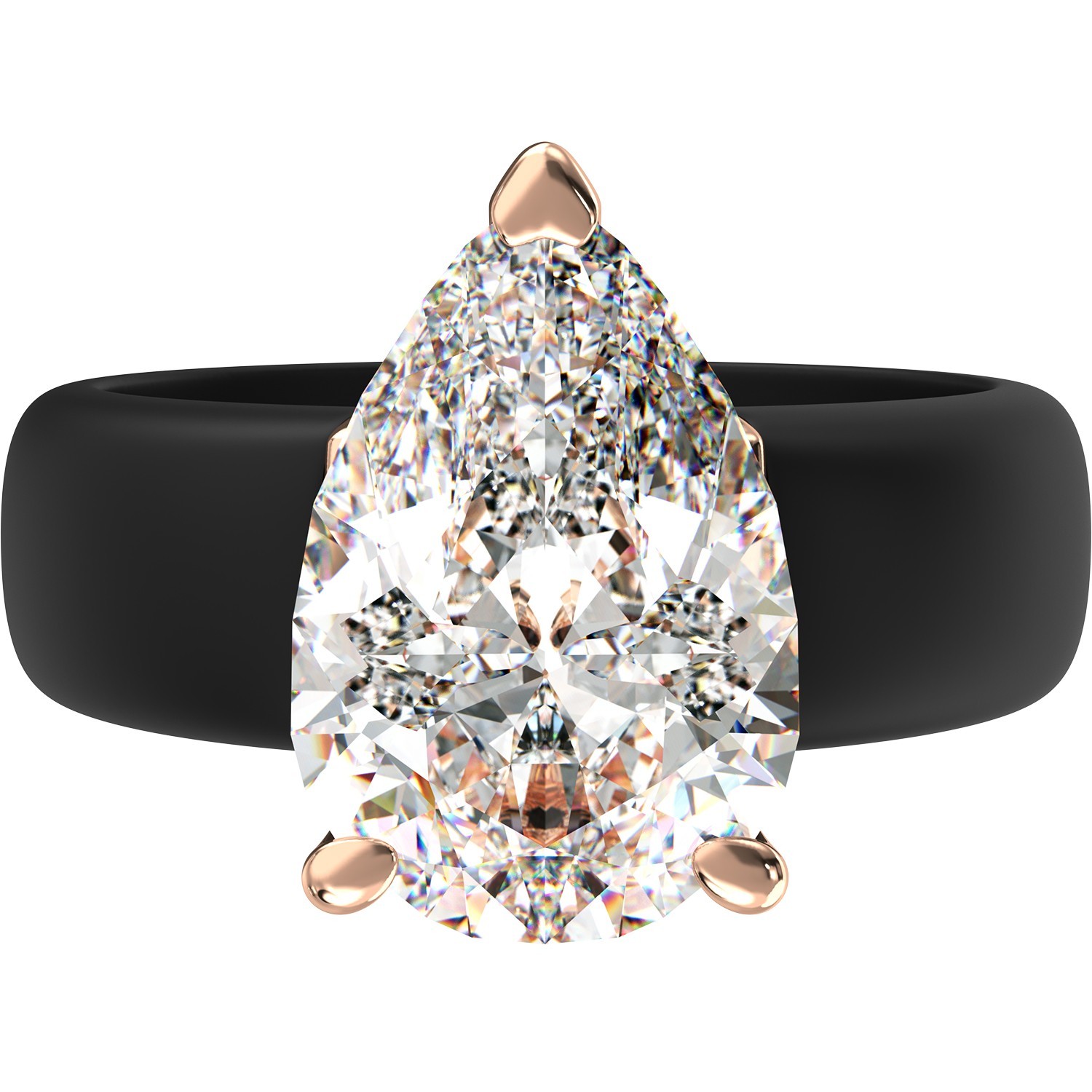 Rinfit Silicone Ring - 8×12 mm Pear Cut CZ - GlowStone Collection